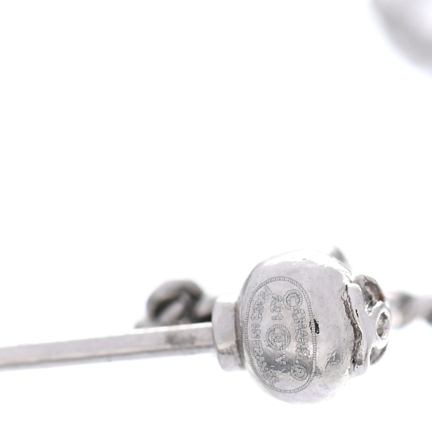 Baguette Crystal CC Drop Earrings Silver