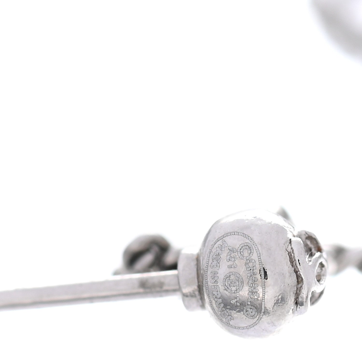 Chanel Baguette Crystal CC Drop Earrings Silver 4 of 4