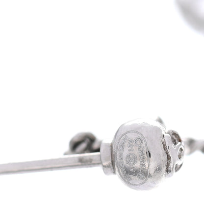 Chanel Baguette Crystal CC Drop Earrings Silver 4 of 4
