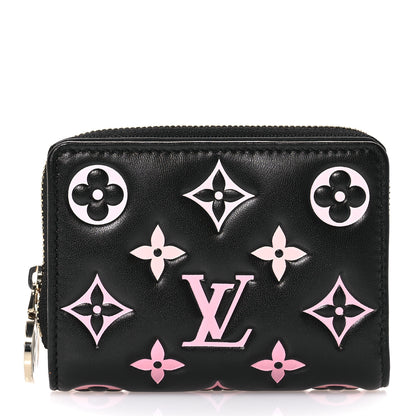 Louis Vuitton Lambskin Embossed Monogram LV Ski Lou Coussin Wallet Black 1 of 7