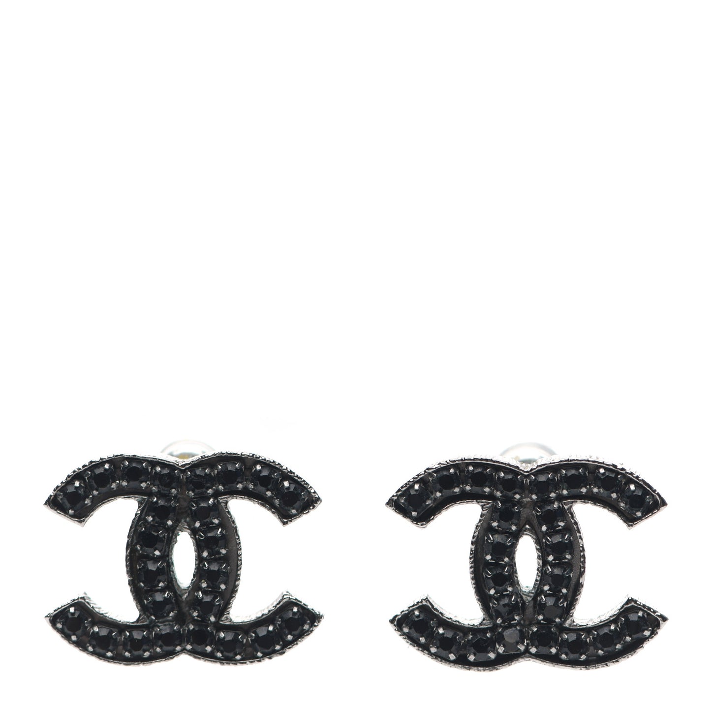 Ruthenium Crystal CC Earrings Black