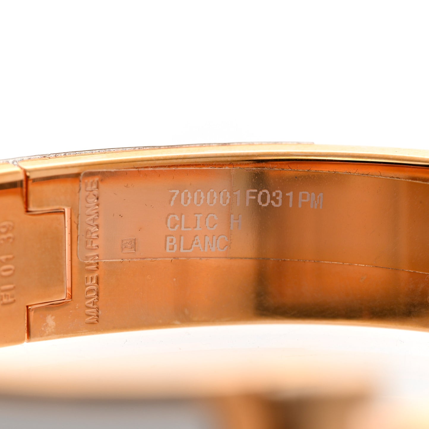 Enamel Narrow Clic Clac H Bracelet PM White