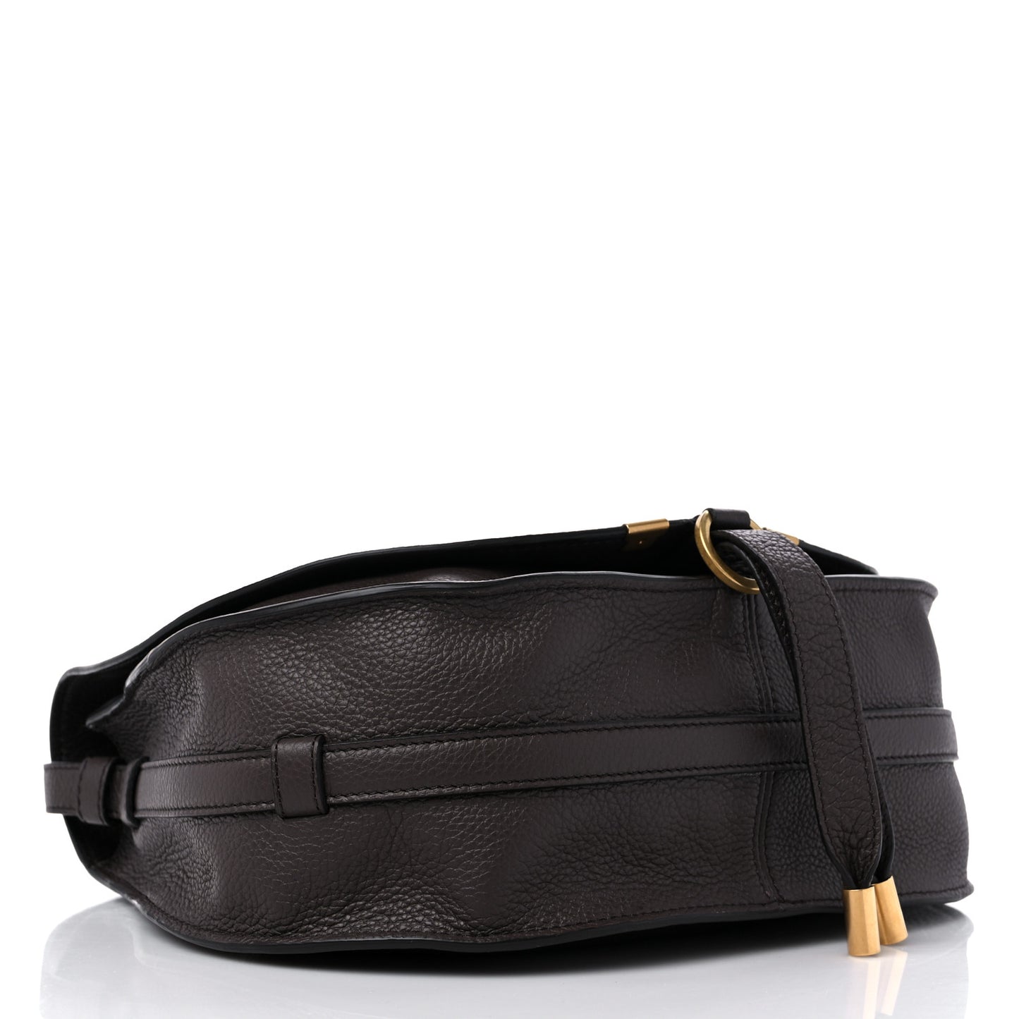 Grained Calfskin Medium Marcie Saddle Bag Bold Brown