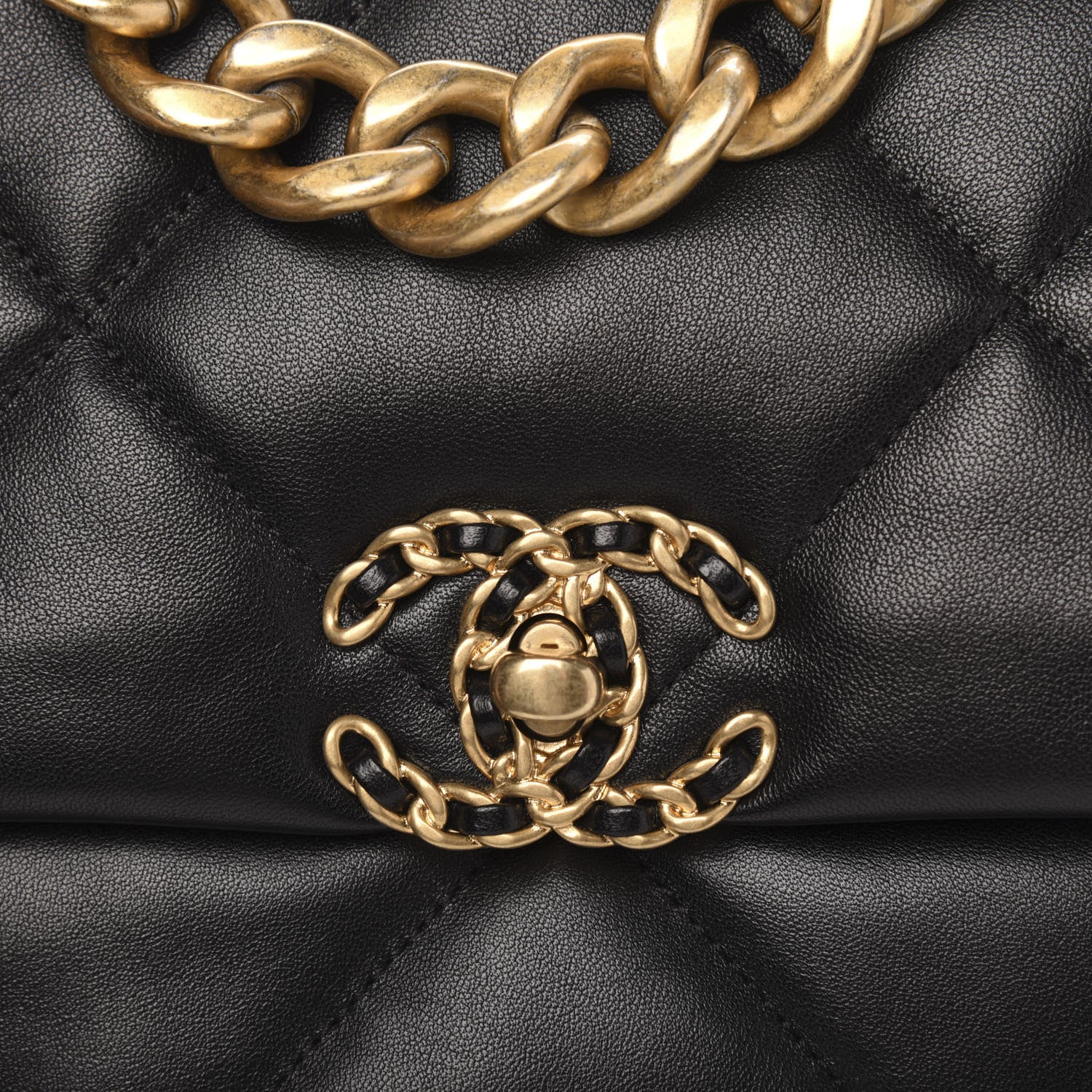 Chanel Lambskin Quilted Large 19 Flap Black 10 of 10