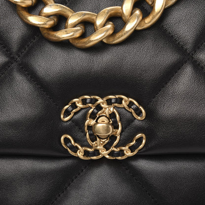 Chanel Lambskin Quilted Large 19 Flap Black 10 of 10