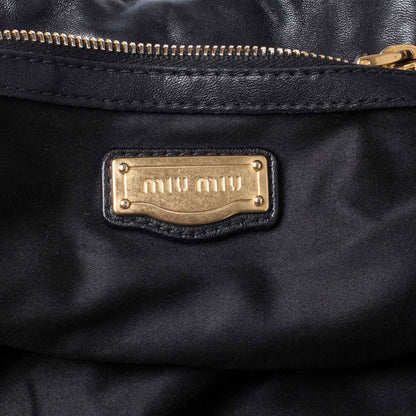 Miu Miu Leather Matelasse Tote Black 8 of 9