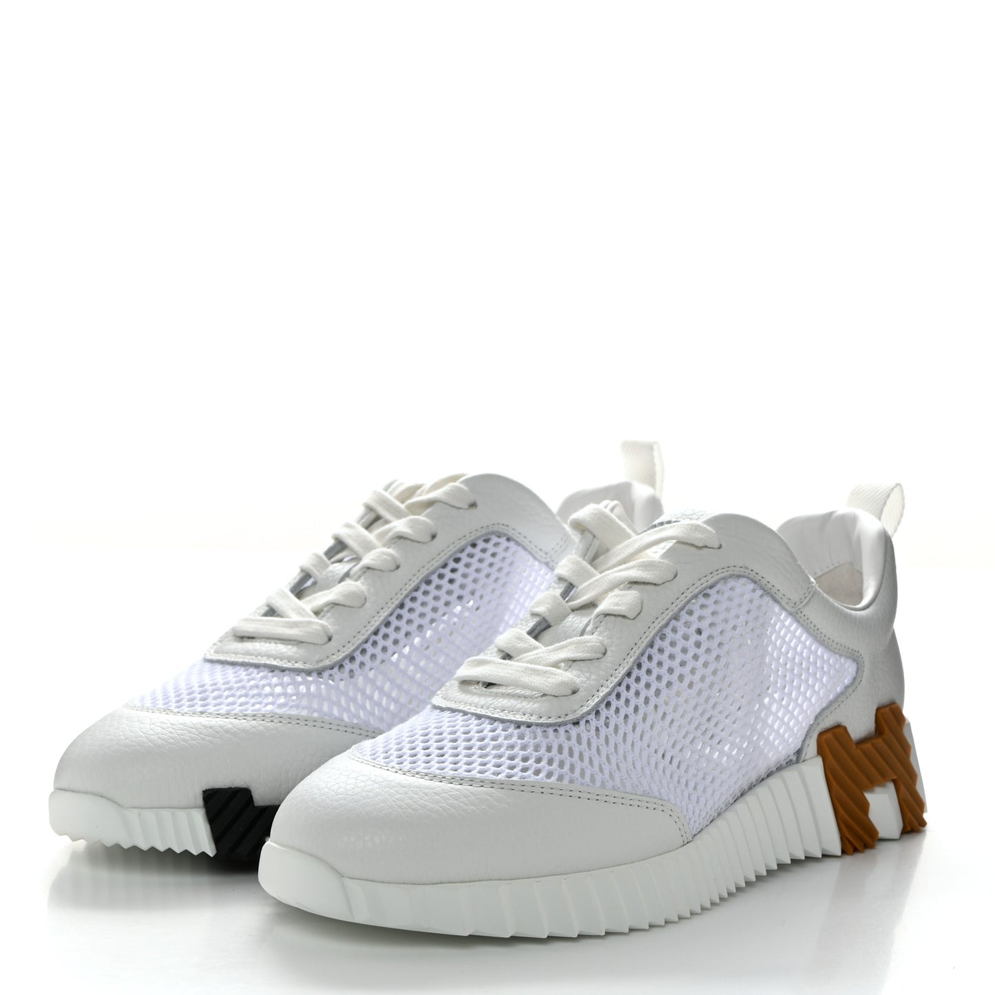 Air Mesh Goatskin Bouncing Sneakers 39.5 White