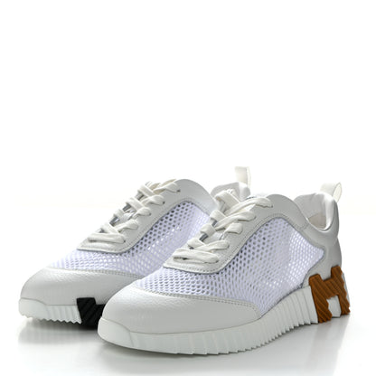 Hermes Air Mesh Goatskin Bouncing Sneakers 39.5 White 3 of 8
