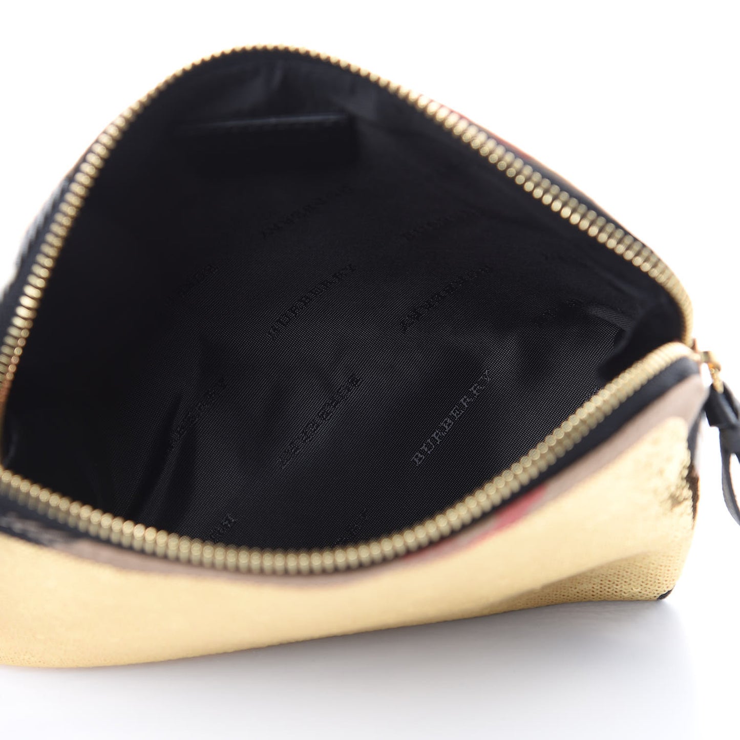 House Check Sequin Peyton Pouch Bag Gold Black