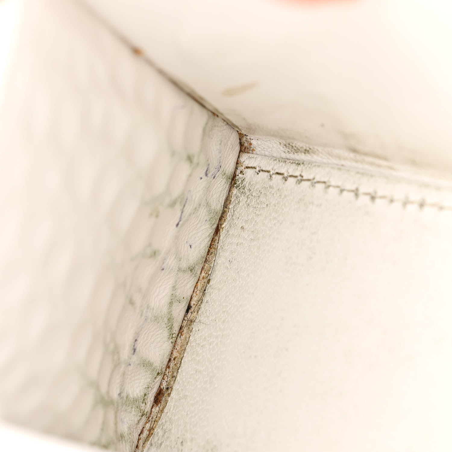 Balenciaga Shiny Calfskin Crocodile Embossed Hourglass Top Handle Bag XS White 10 of 19