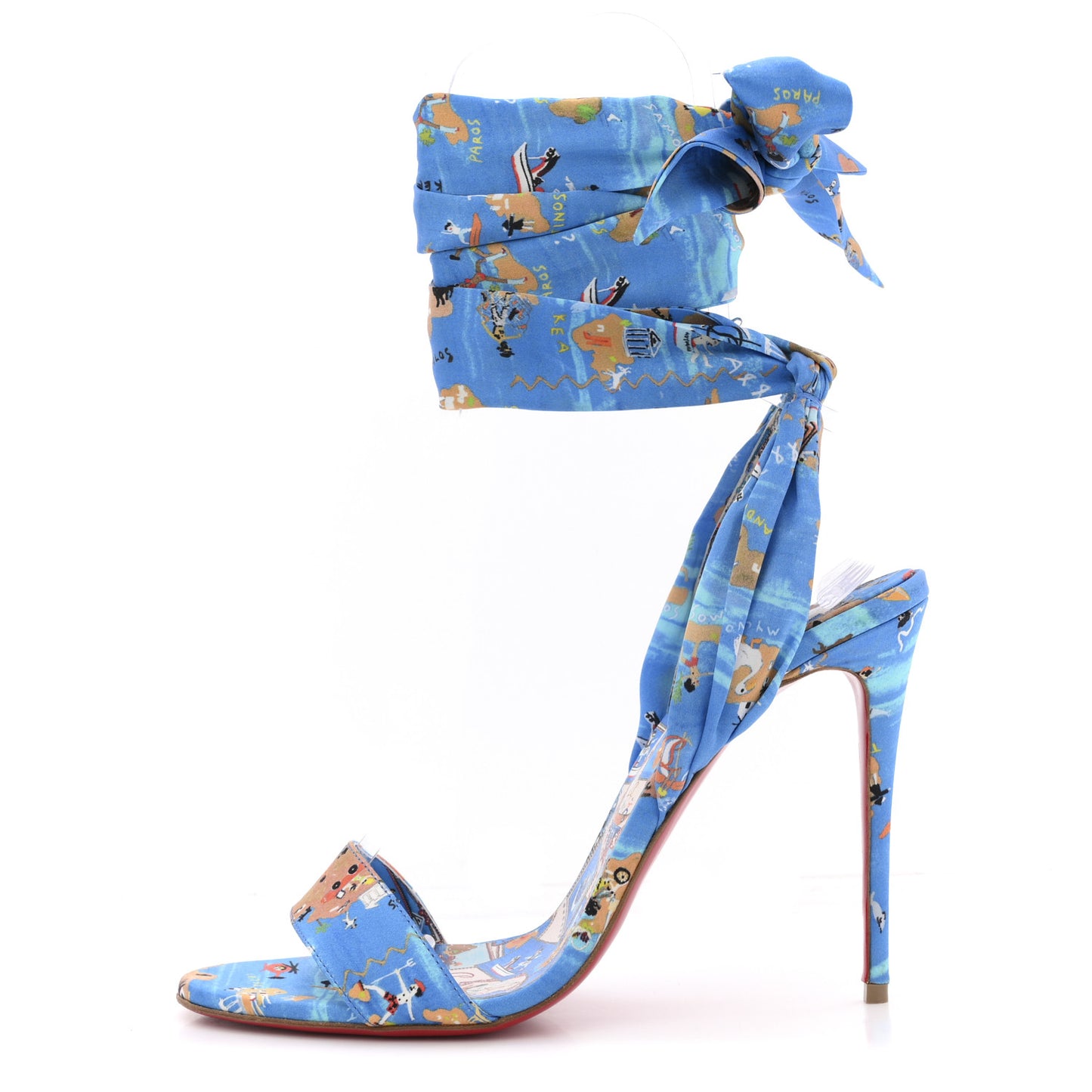 Crepe Satin Greekaba Du Desert 100 Sandal 39 Blue Multicolor