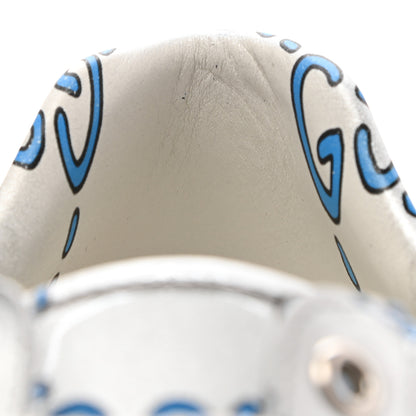 Gucci Miro Rubber Wax GucciGhost Print Mens New Ace Sneakers 7 Silver 9 of 10
