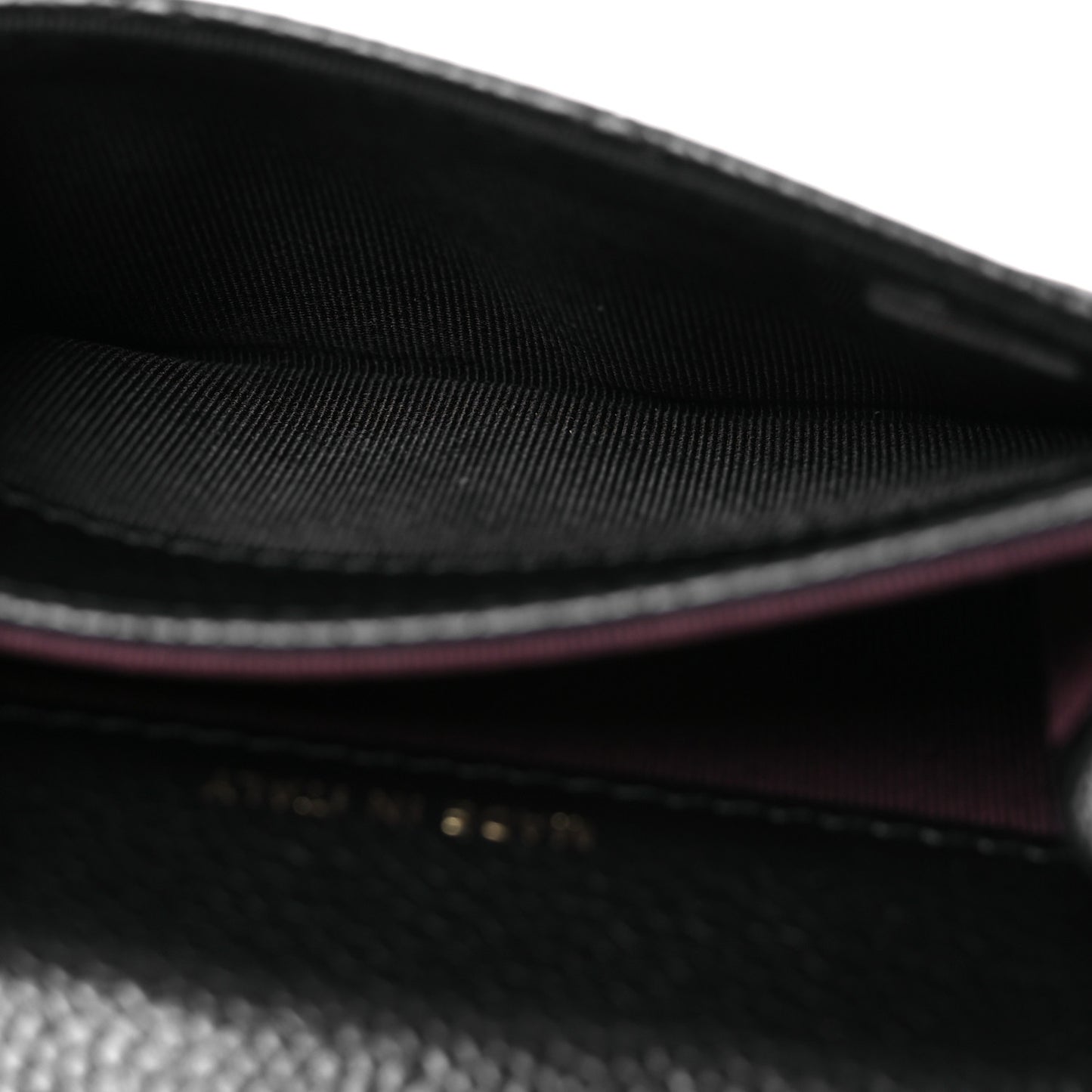 Caviar Quilted Flap Card Holder Wallet Black