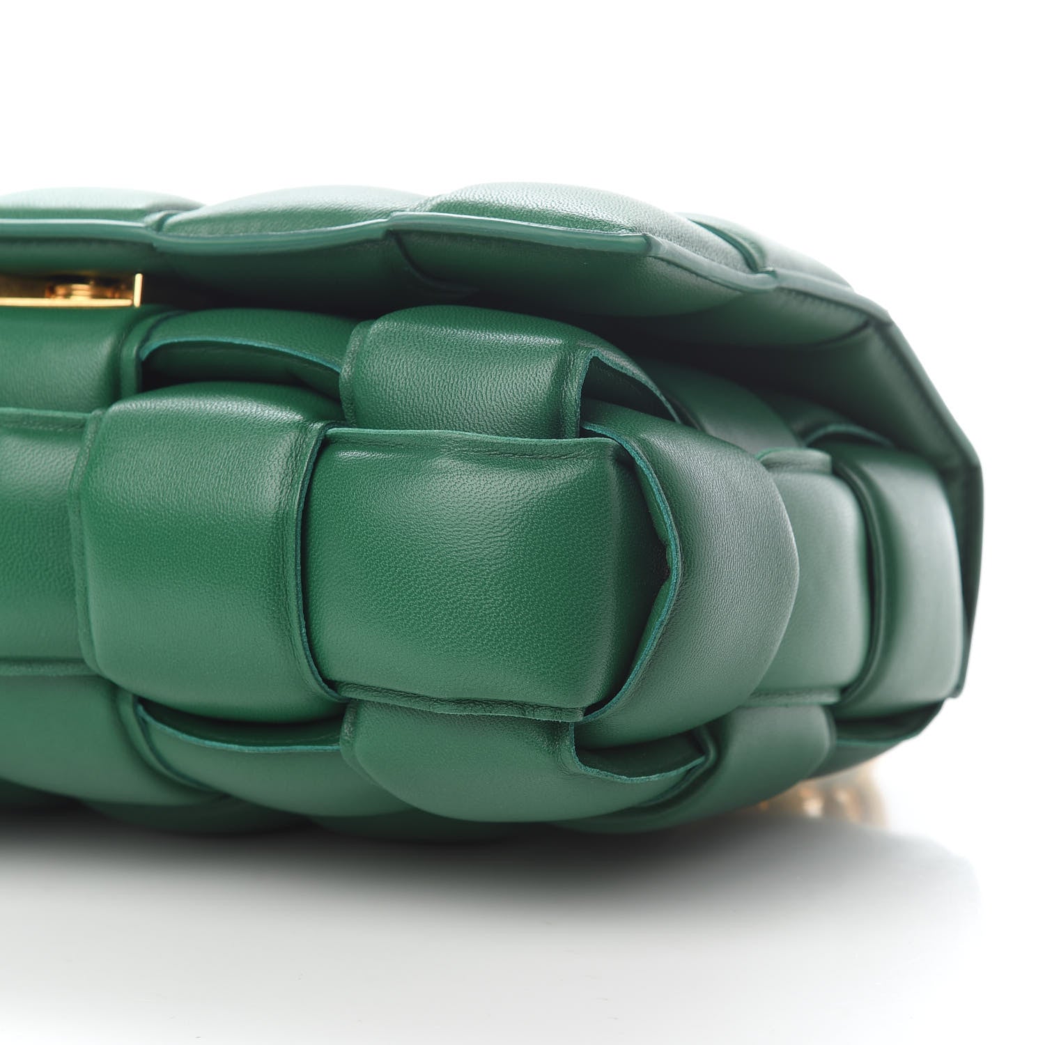 Bottega Veneta Lambskin Maxi Intreccio Padded Chain Cassette Crossbody Bag Racing Green 8 of 8