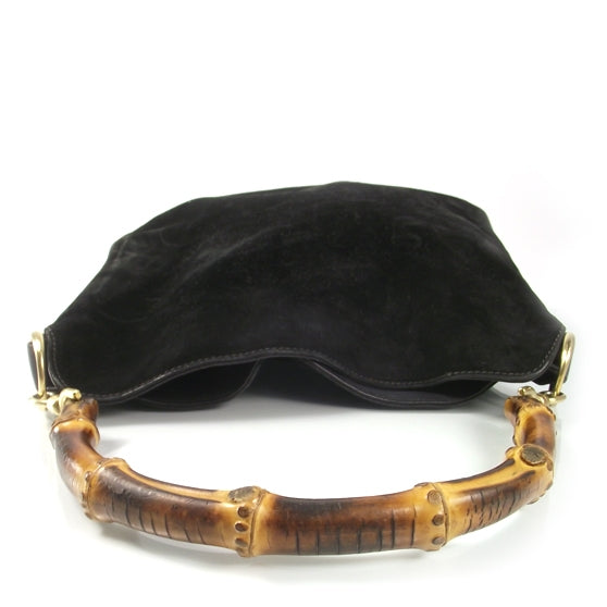 Suede Bamboo Top Handle Tote