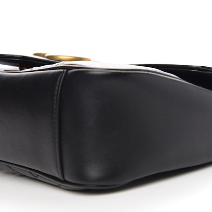 Gucci Calfskin Matelasse Small GG Marmont Shoulder Bag Black 8 of 9