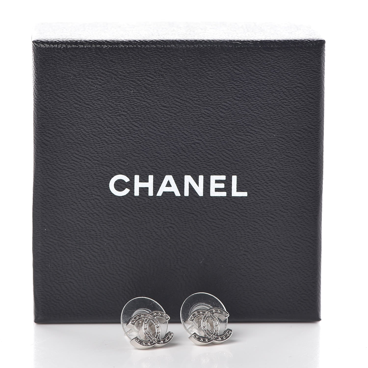 Chanel Metal CC Earrings Silver 4 of 4