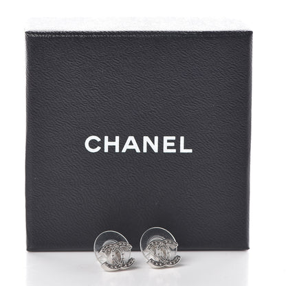 Chanel Metal CC Earrings Silver 4 of 4