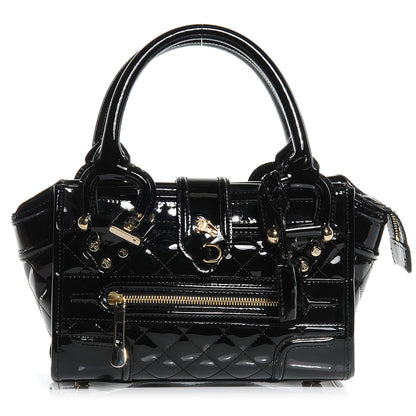 Burberry Patent Quilted Mini Manor Tote Black 1 of 8