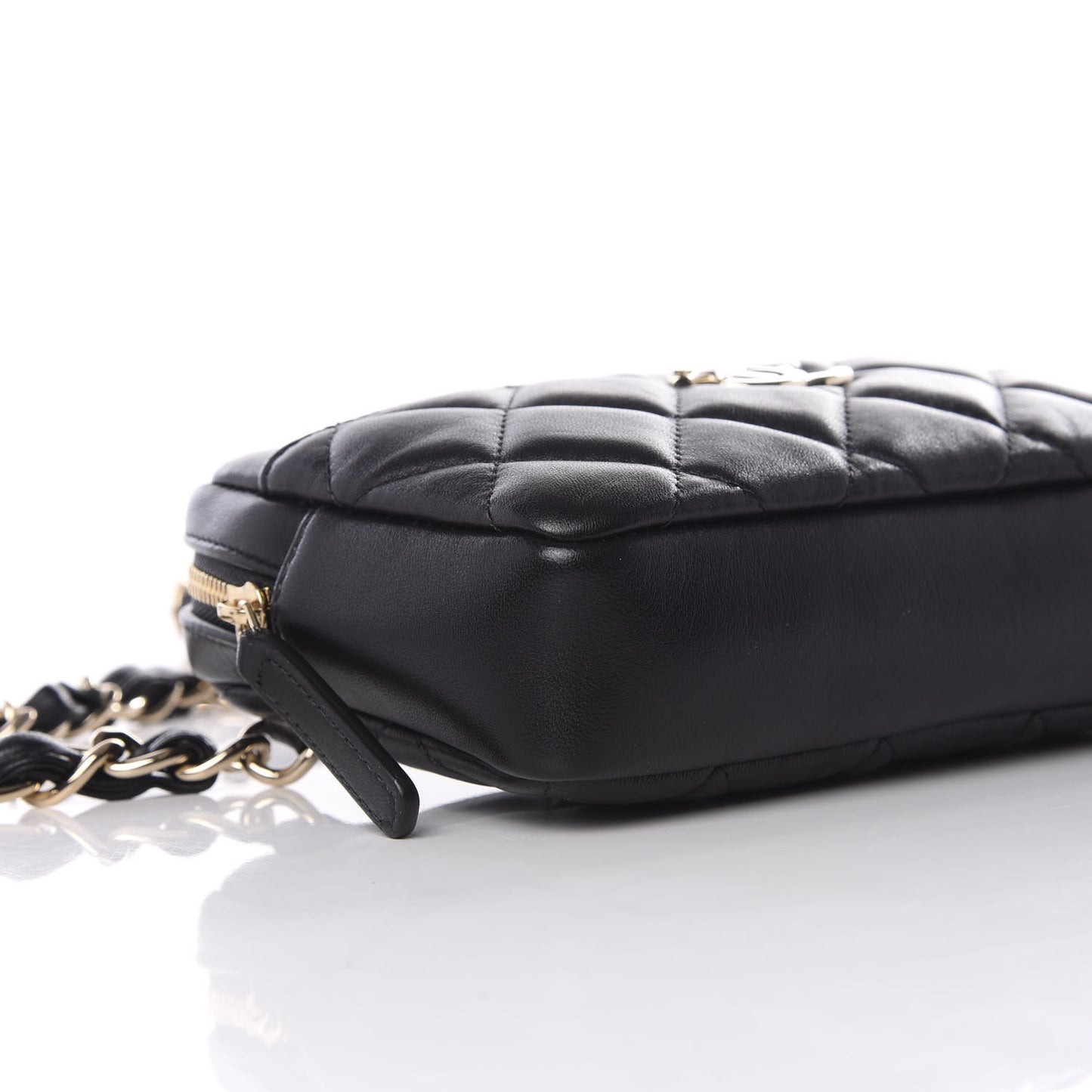 Lambskin Quilted Waist Bag Black