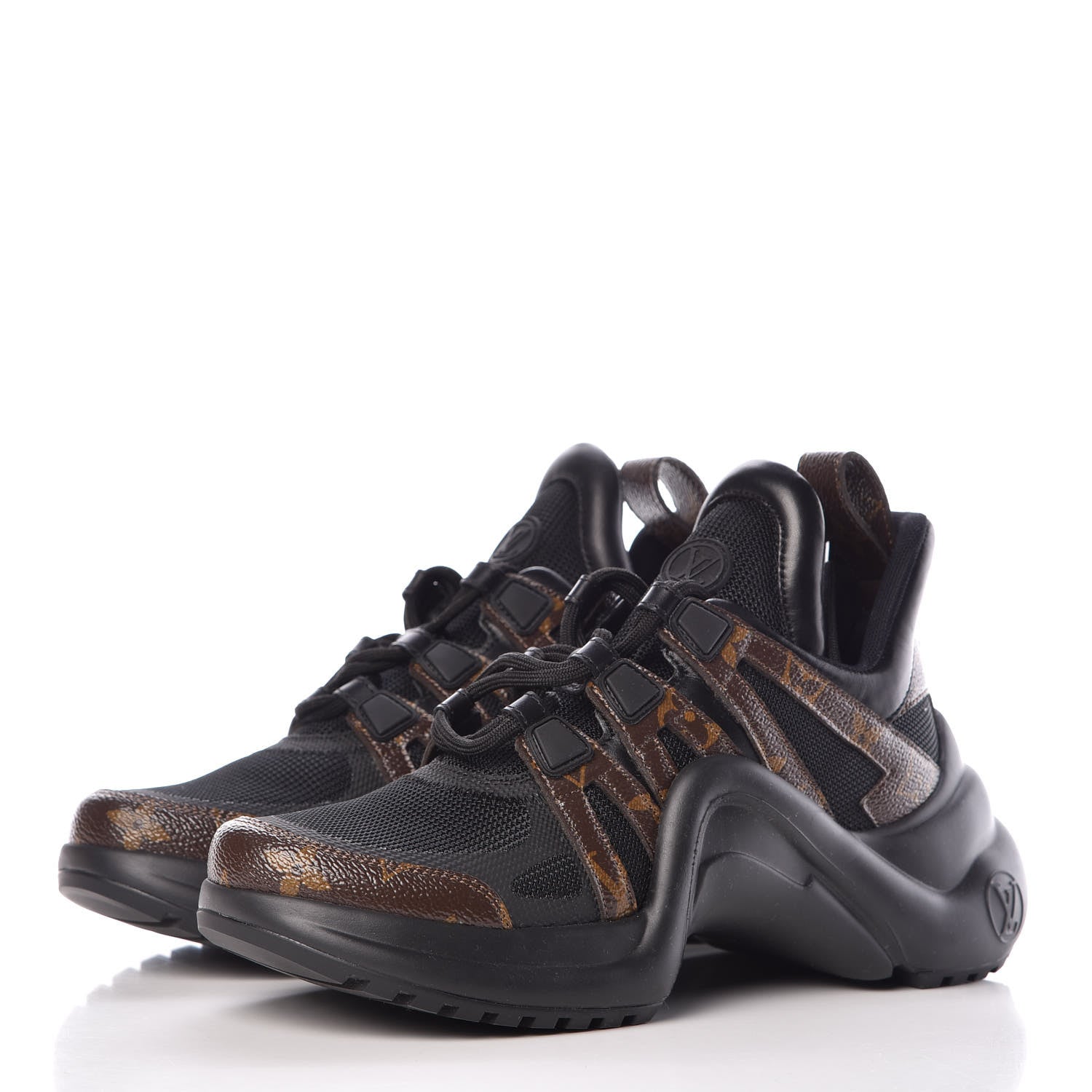 Louis Vuitton Calfskin Patent Monogram LV Archlight Sneakers 37 Black 3 of 7