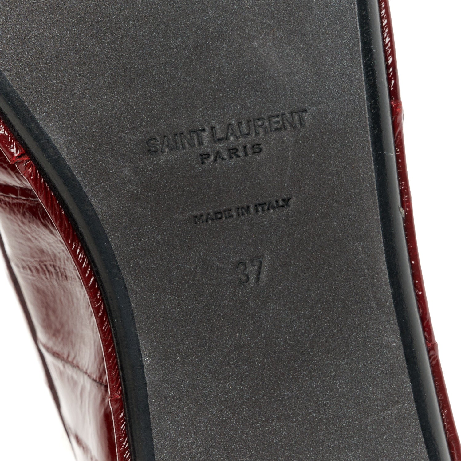 Saint Laurent Glazed Eel Chunky Le Loafer Penny Slippers 37 Burgundy 8 of 9