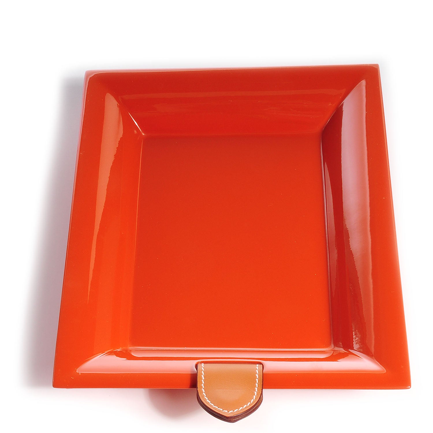 Louis Vuitton HERMES Lacquered Wood Chamonix Chakor PM Change Tray Orange 1 of 5