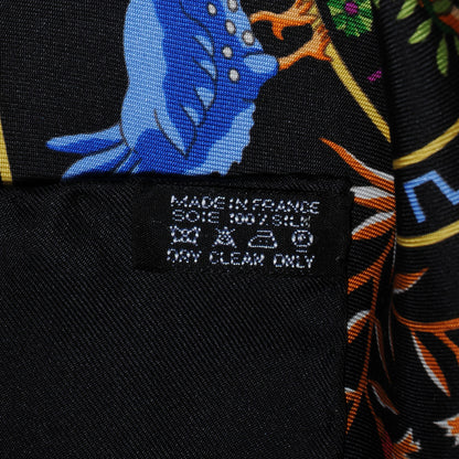 Hermes Silk Peuple Du Vent Scarf 90 Noir Vert Vif Violet 5 of 5