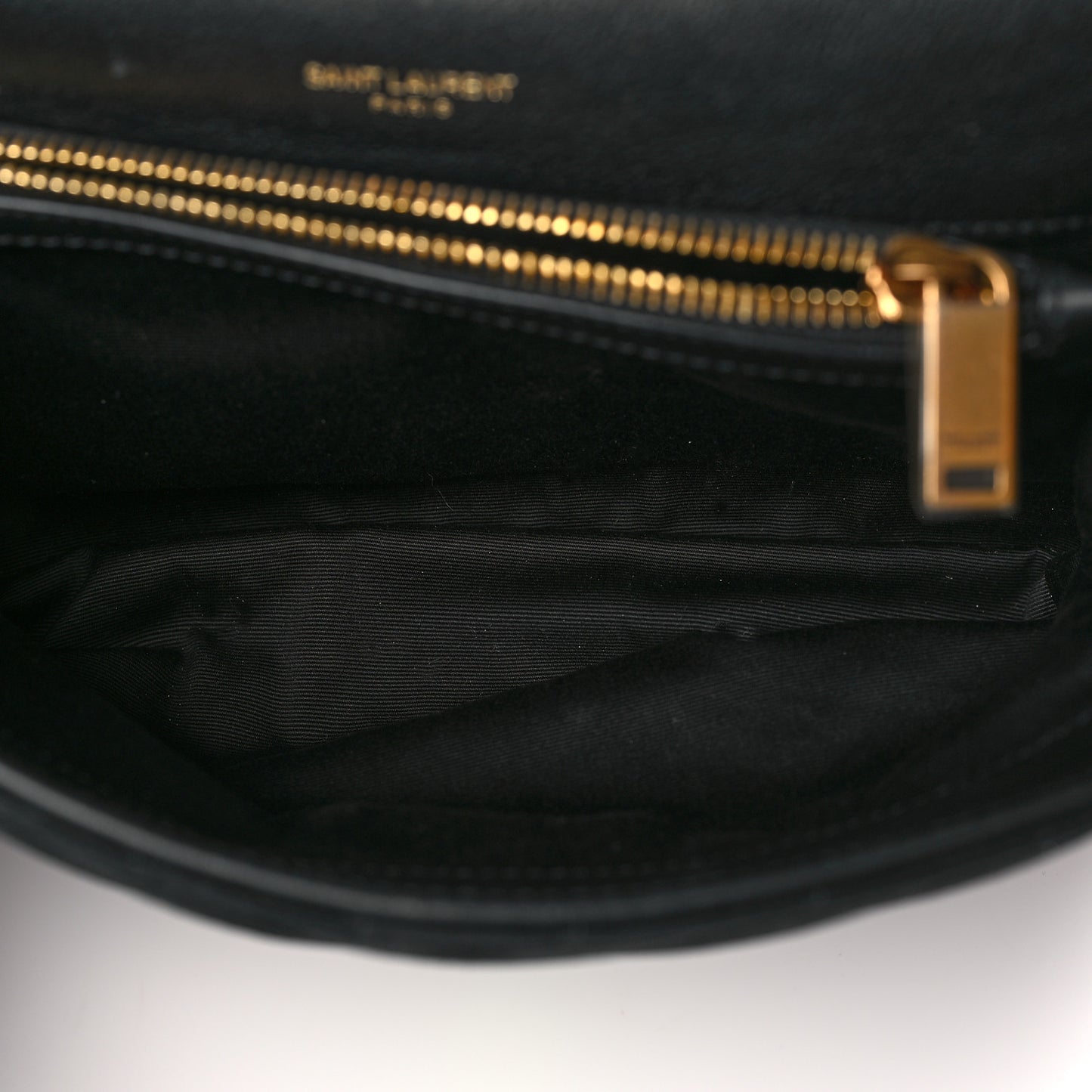 Suede Matelasse Chevron Monogram Medium College Bag Black