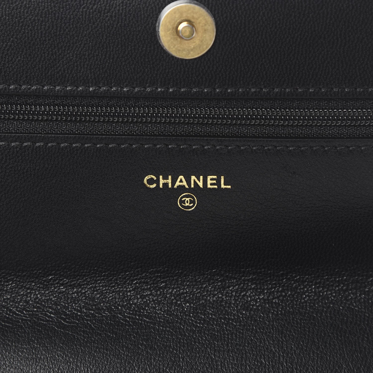 Chanel Shiny Goatskin Quilted 19 Wallet On Chain WOC Black 6 of 13