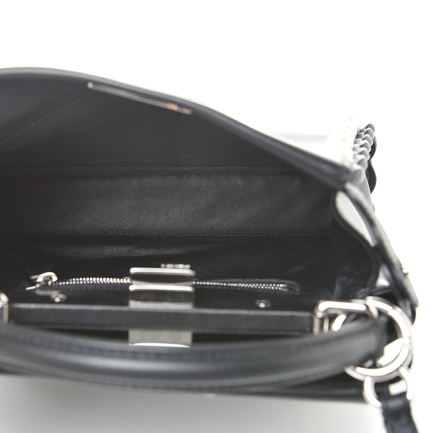 Vitello Seta Shiny Nappa Pearl Scallopped Studded Mini Peekaboo Iconic Satchel Black
