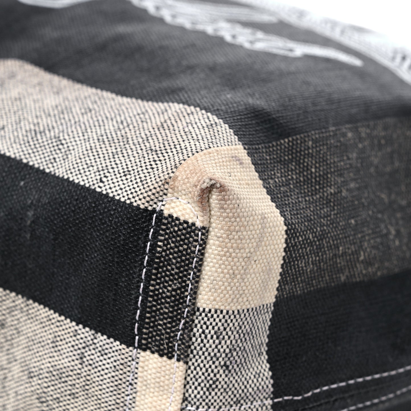 Coated Canvas Mega Check Medium Doodle Tote Black White