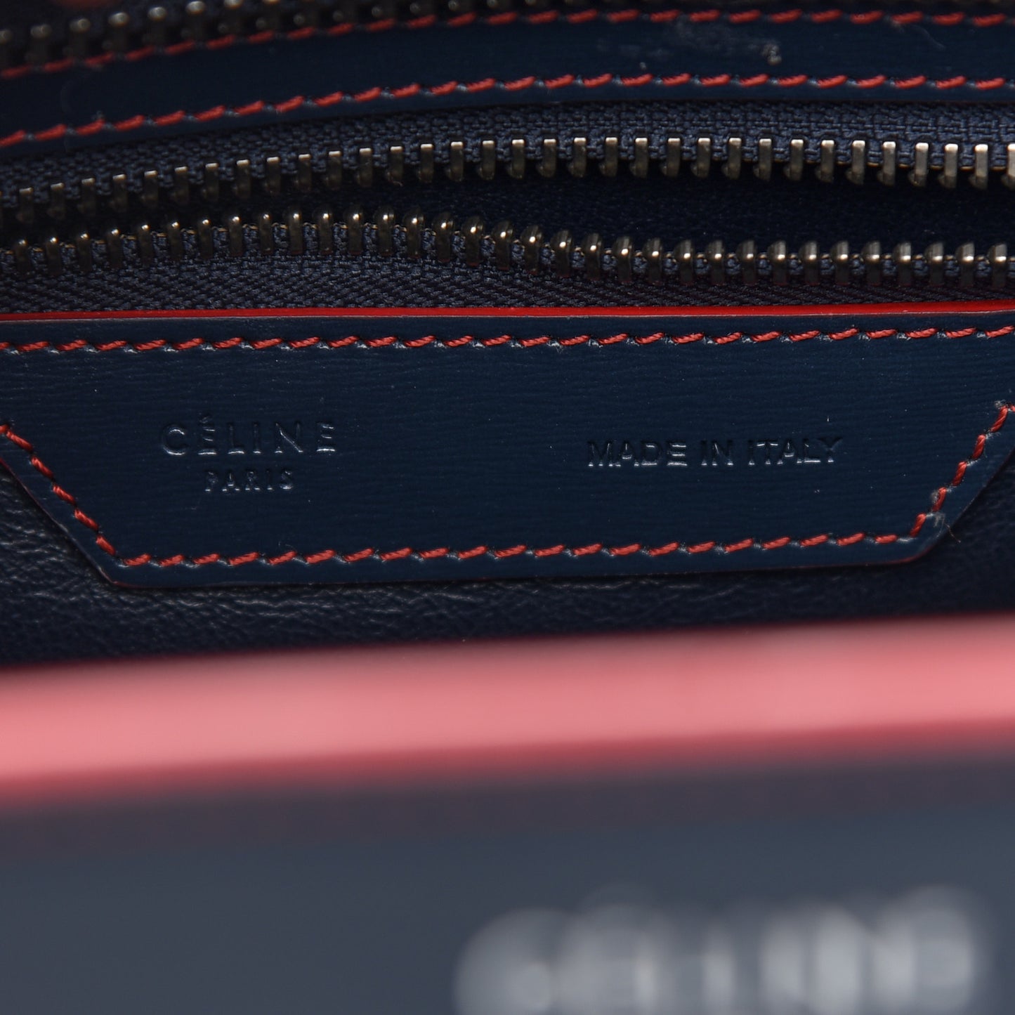 Satin Debossed Calfskin Micro Luggage Navy Blue
