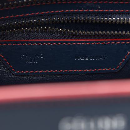 Celine Satin Debossed Calfskin Micro Luggage Navy Blue 6 of 9