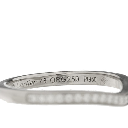 Cartier Platinum Diamond Ballerine Wedding Band Ring 48 4.5 6 of 7
