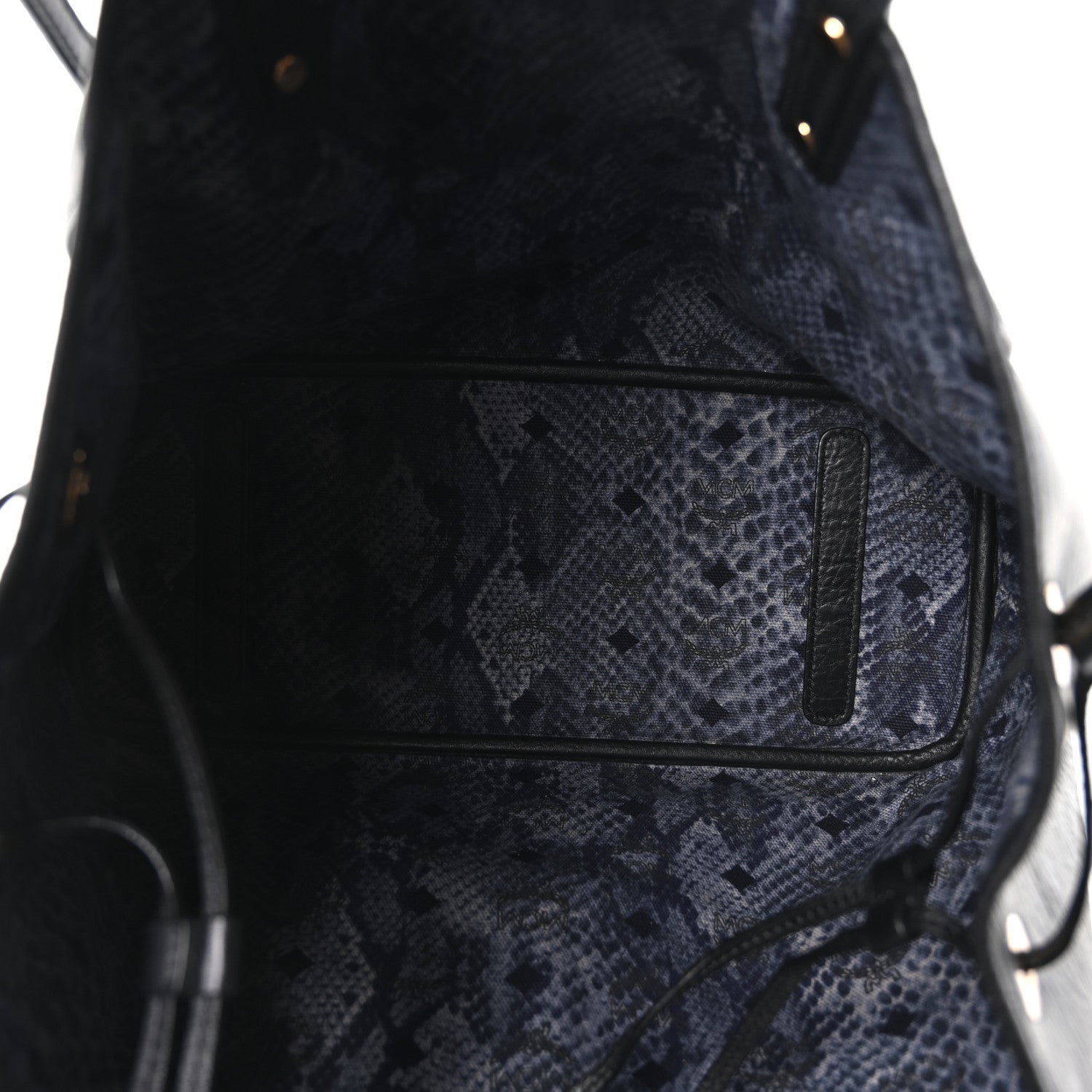 MCM Visetos Medium Liz Reversible Shopper Tote Black 7 of 16