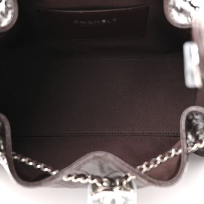 Chanel Shiny Crumpled Calfskin Quilted Small Chanel 25 Handbag Dark Brown 5 of 10