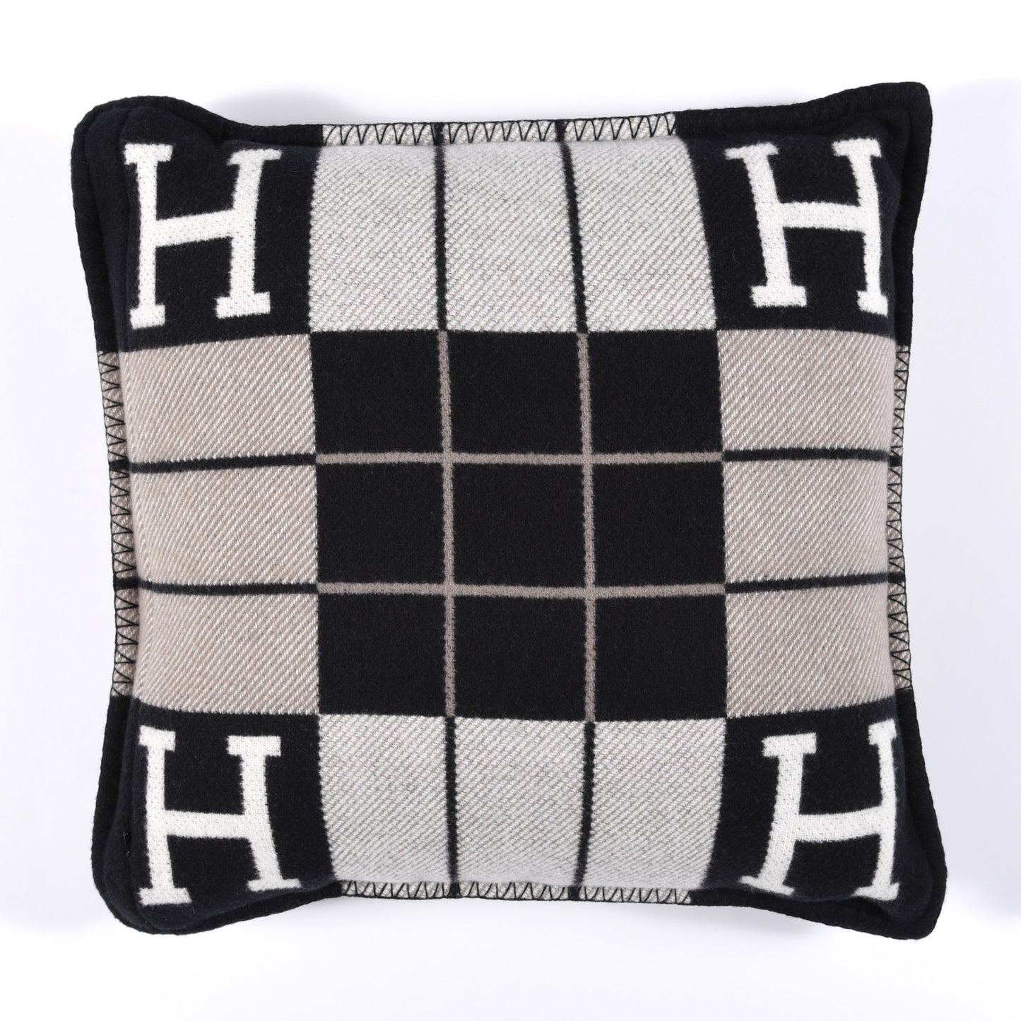 Wool Cashmere Avalon III Pillow PM Ecru Black