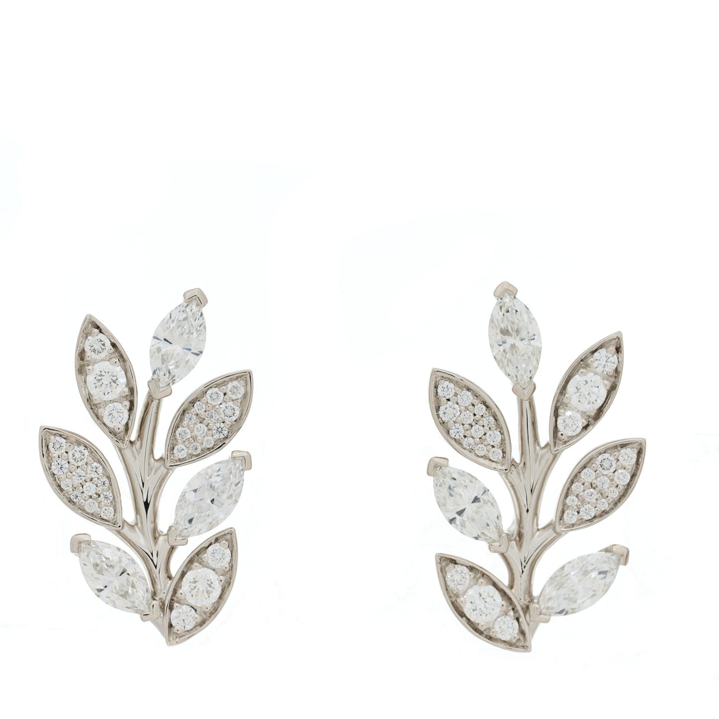 Platinum Diamond Victoria Vine Climber Earrings