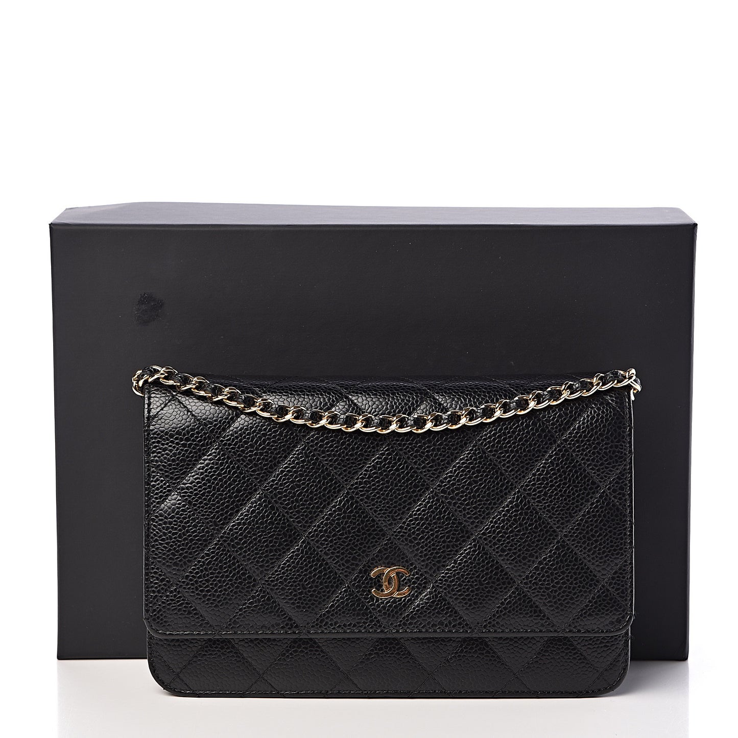 Caviar Quilted Wallet On Chain WOC Black