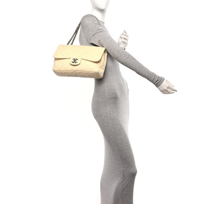 Chanel Washed Lambskin Quilted Jumbo Single Flap Bijoux Chain Ivory 2 of 12