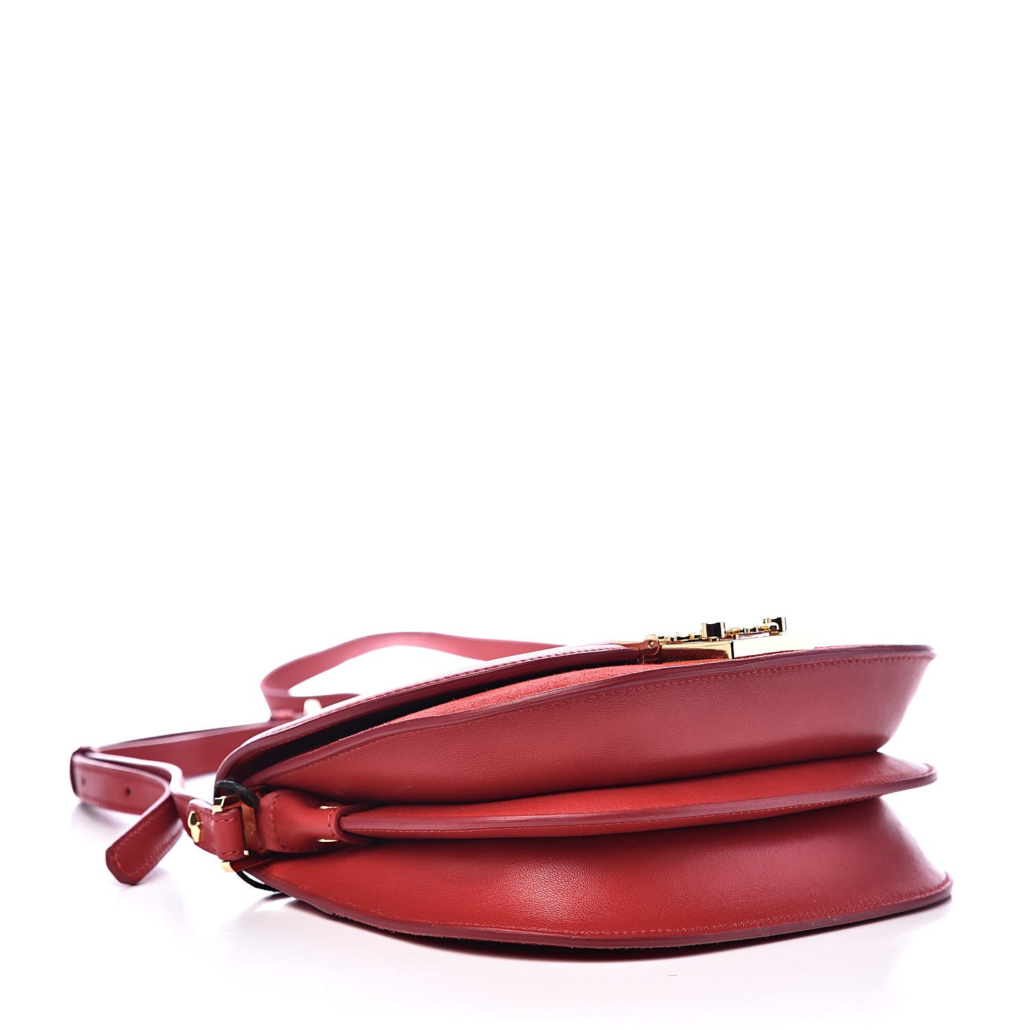 MCM Suede Calfskin Trisha Small Shoulder Bag Red 4 of 9