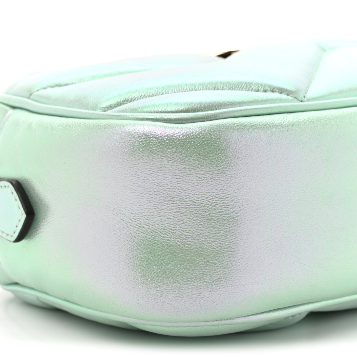 Iridescent Nappa Chevron Matelasse Small GG Marmont Chain Shoulder Bag Iridescent Salvy Green