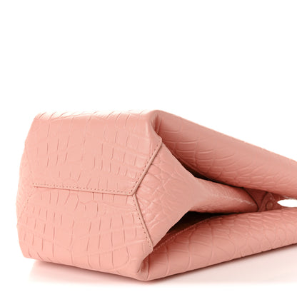 Bottega Veneta Calfskin Crocodile Embossed Doll Top Handle Bag Peachy 10 of 10
