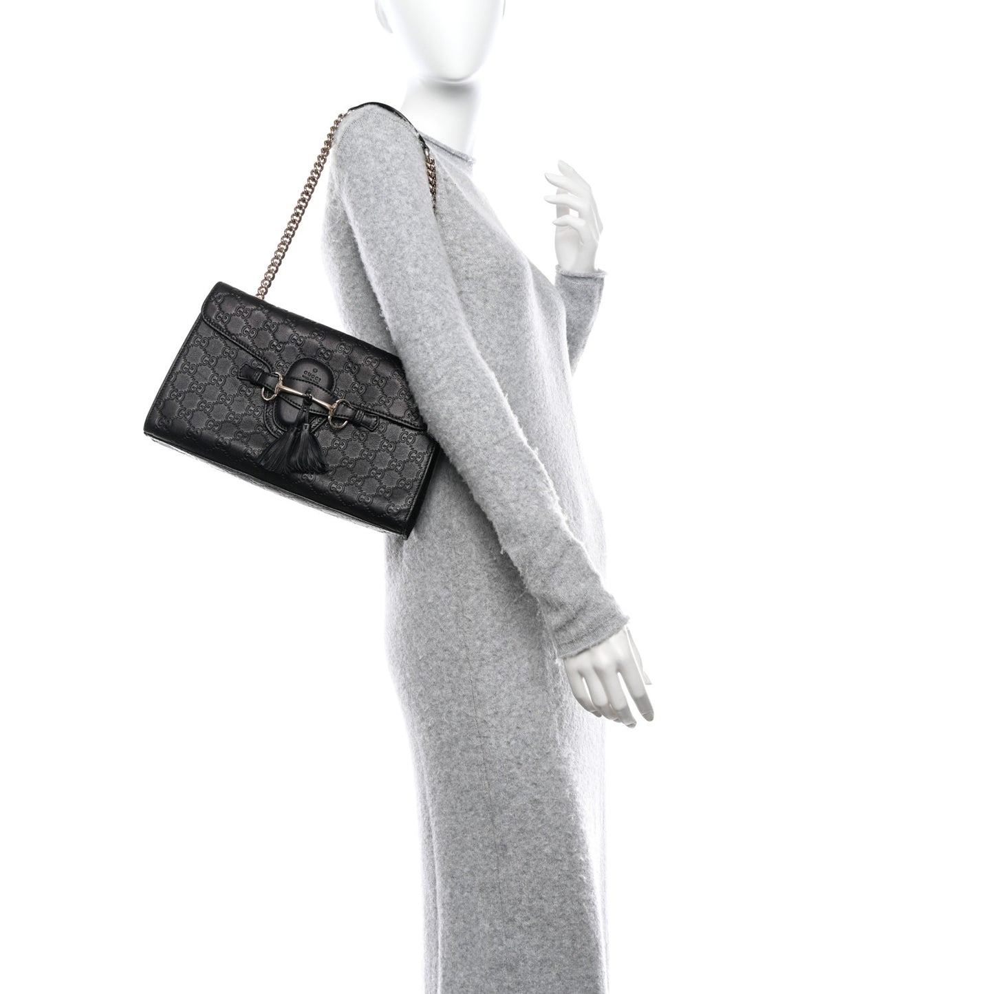 Guccissima Medium Emily Chain Shoulder Bag Black