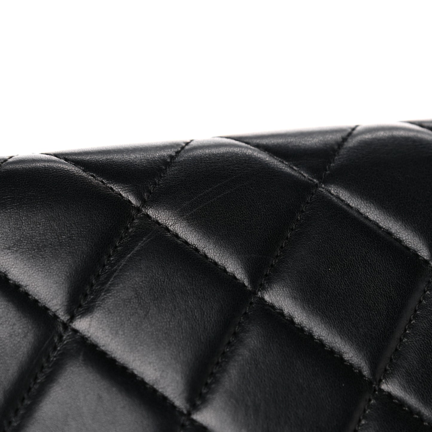 Lambskin Quilted Golden Class Wallet on Chain WOC Black