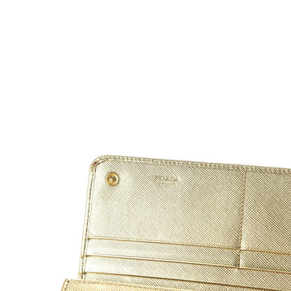 Prada Saffiano Metal Continental Flap Wallet Platino 6 of 7
