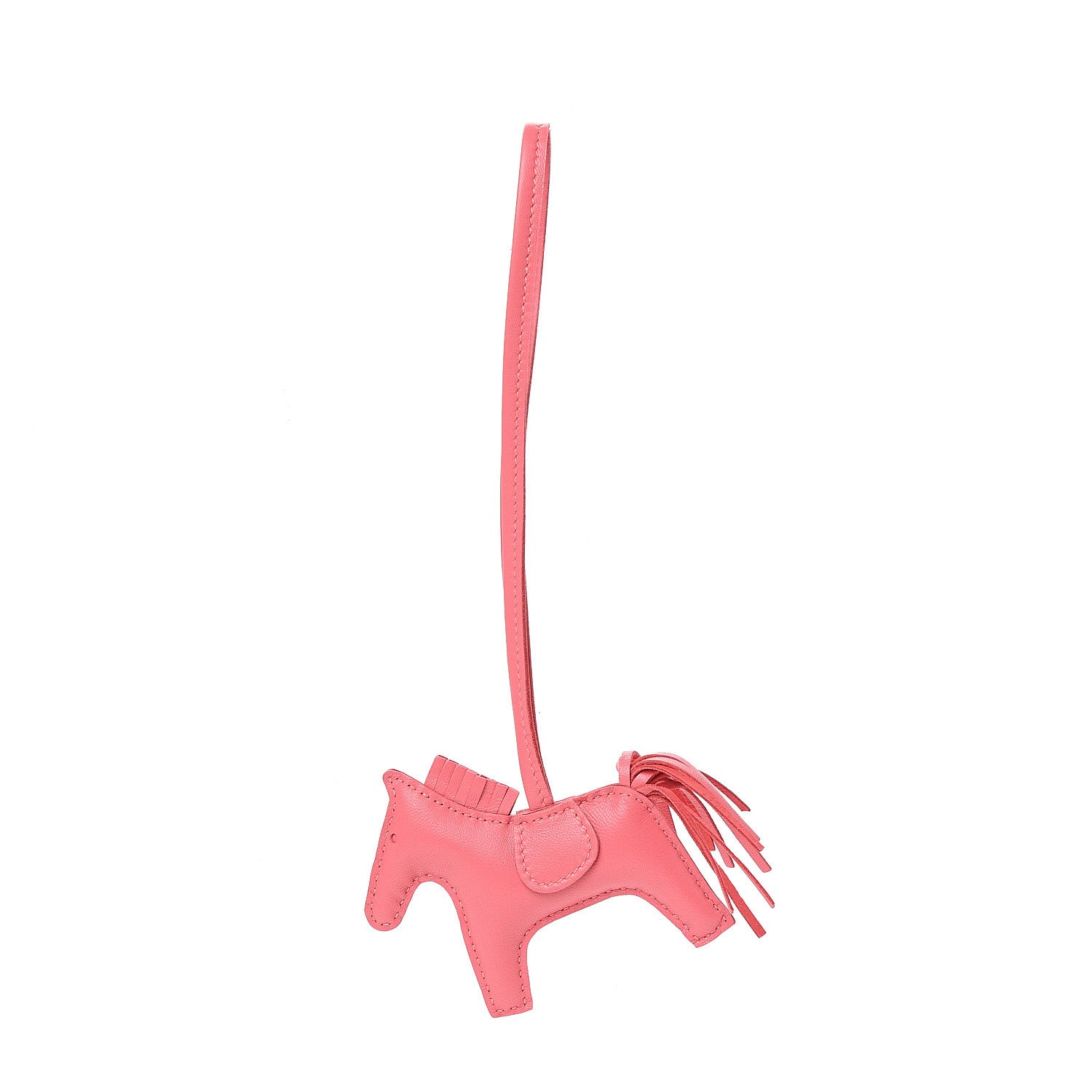 Hermes Milo Lambskin Grigri Rodeo Horse Bag Charm PM Rose Azalee 1 of 5