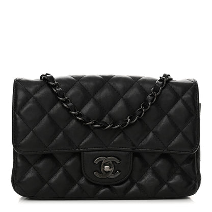 Chanel Crumpled Calfskin Quilted Mini Rectangular Flap So Black 1 of 14