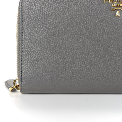 Prada Vitello Daino Zip Around Wallet Marmo Cobalto 8 of 10